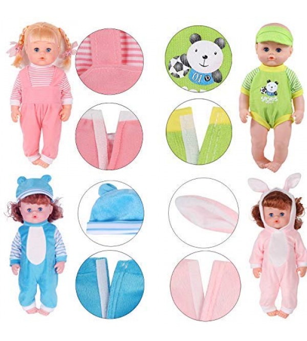 9 Sets for 14-15 Inch Alive Baby Doll and 18-inch America Doll Dress Clothes Outfits Cotton Clothing Multicolored